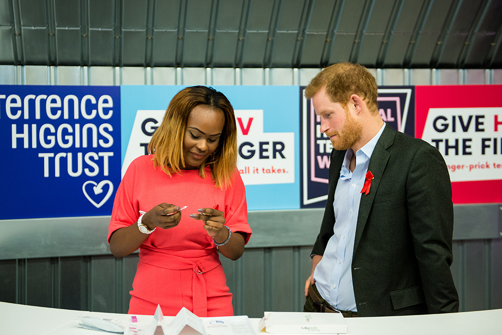 Prince Harry seeing a test demonstration at Hackney pop-up, 2017