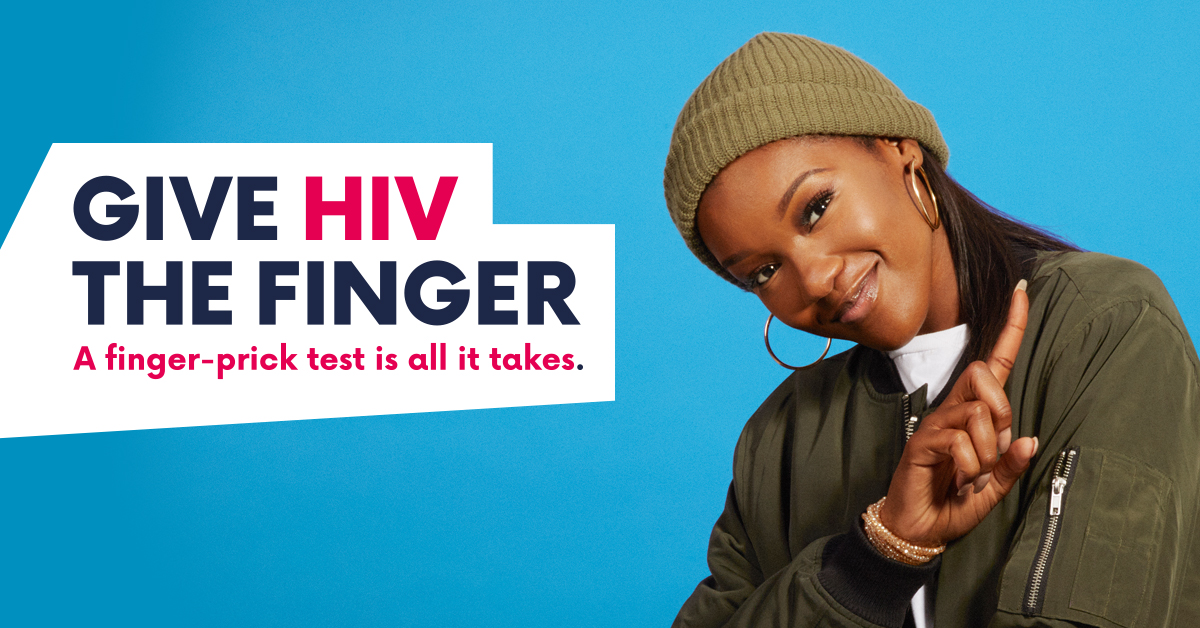 Give HIV the finger banner